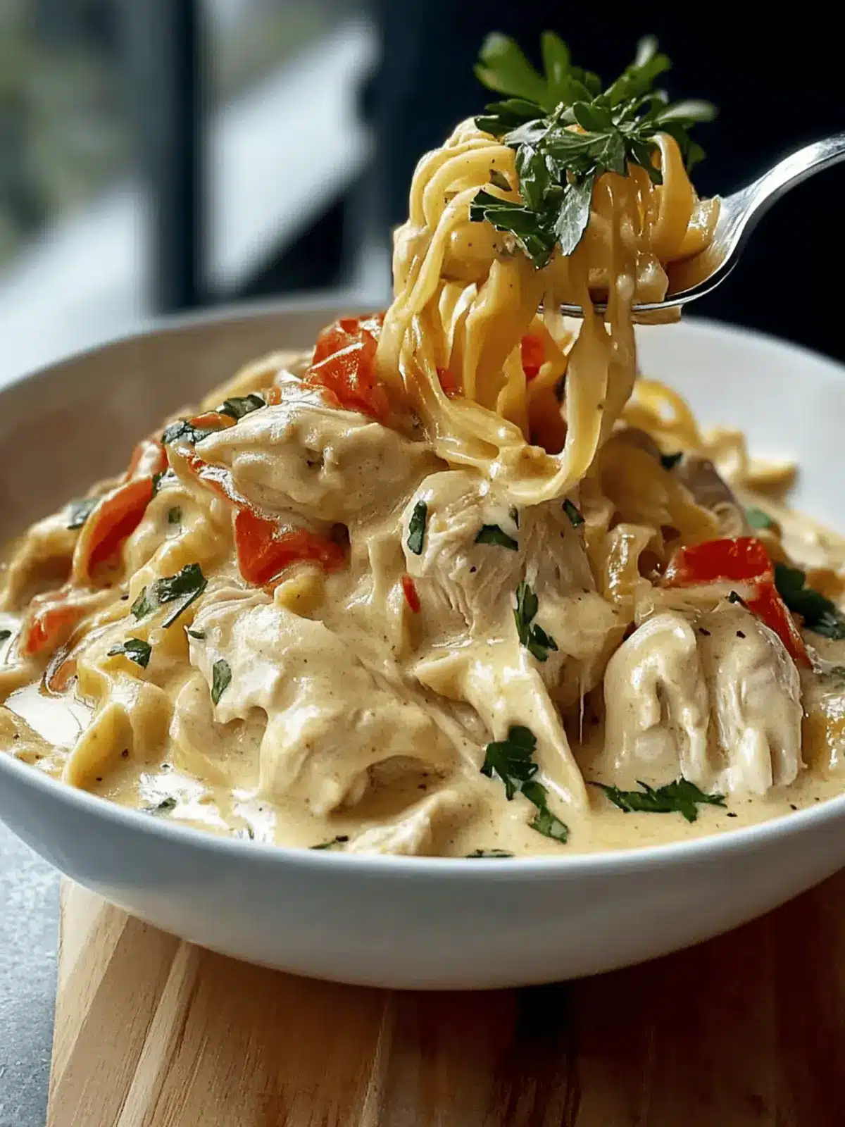 Creamy Crockpot Chicken and Noodles