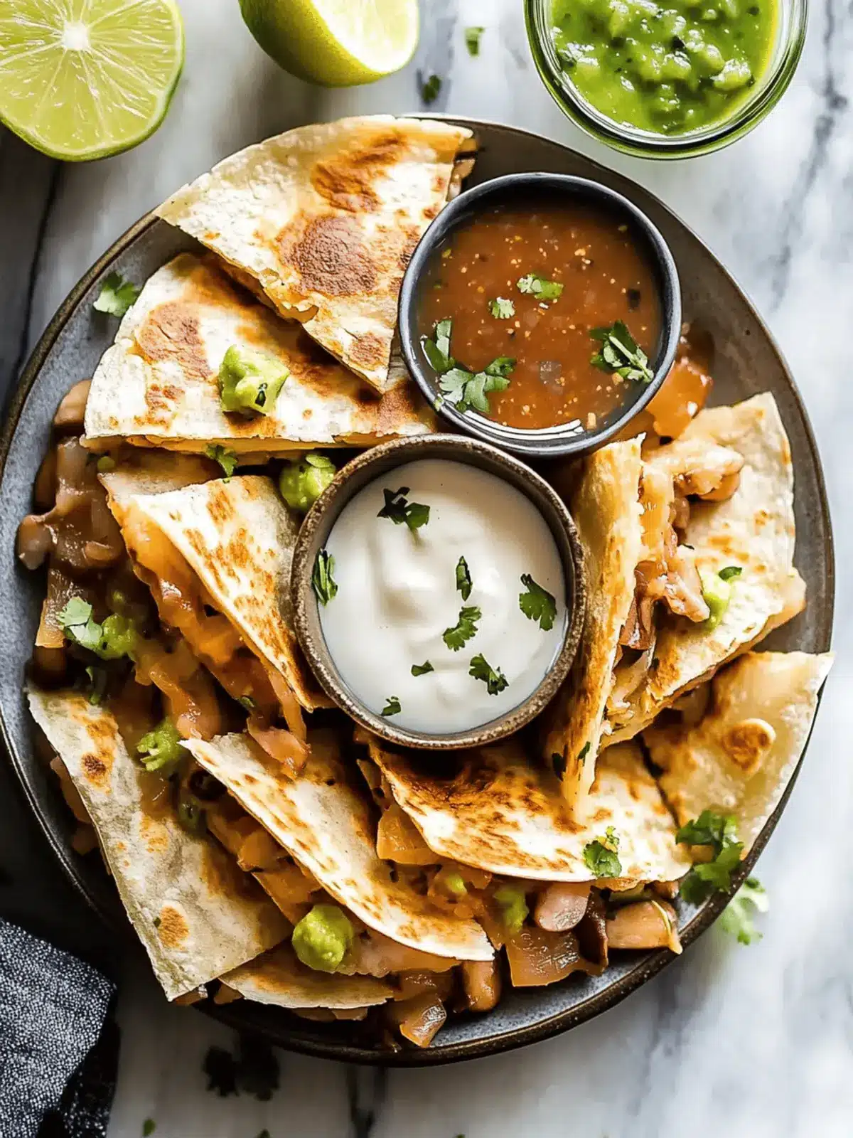 Mushroom Quesadillas de Champiñones