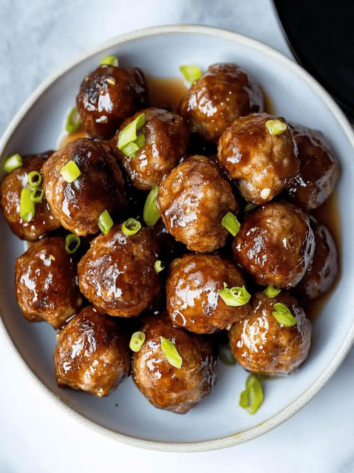 Sticky Honey Garlic Meatballs
