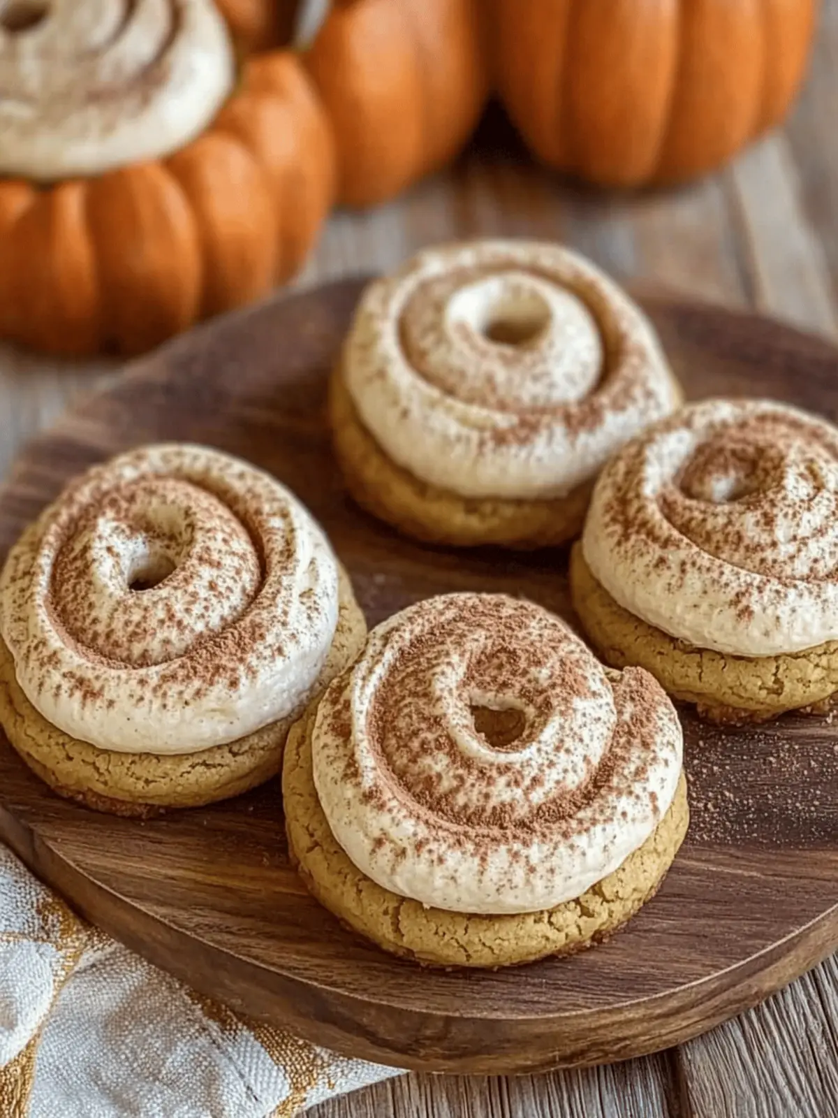 Soft Pumpkin Cookies with Cinnamon Frosting