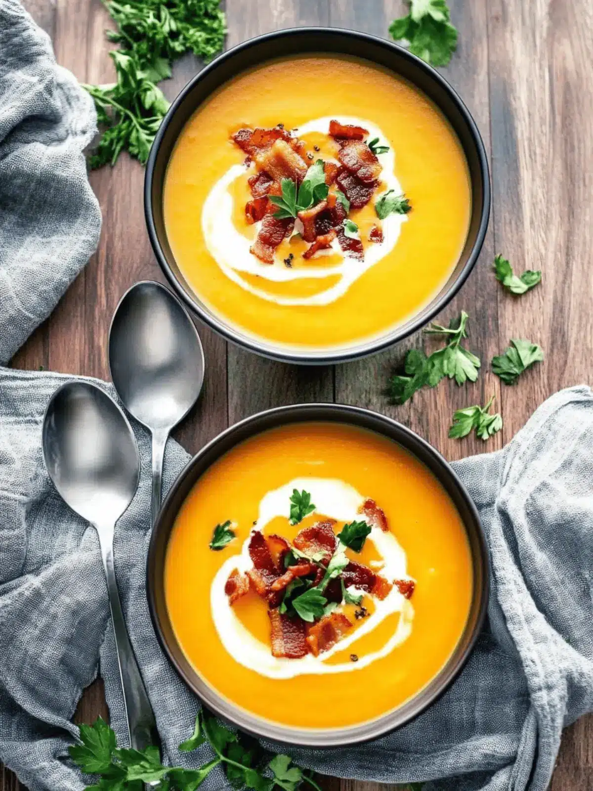 Creamy Carrot Soup with Bacon
