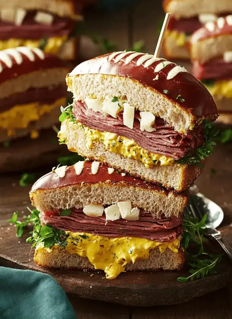 Pastrami Football Finger Sandwiches (Game Day- Football Seasons!)