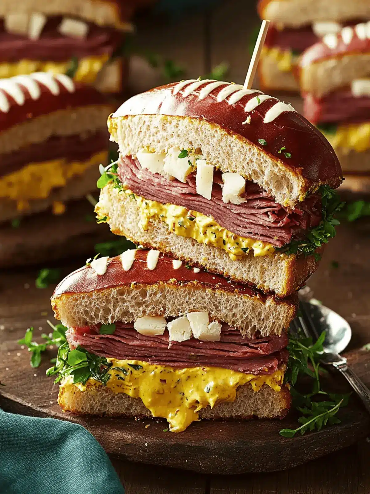 Pastrami Football Finger Sandwiches (Game Day- Football Seasons!)