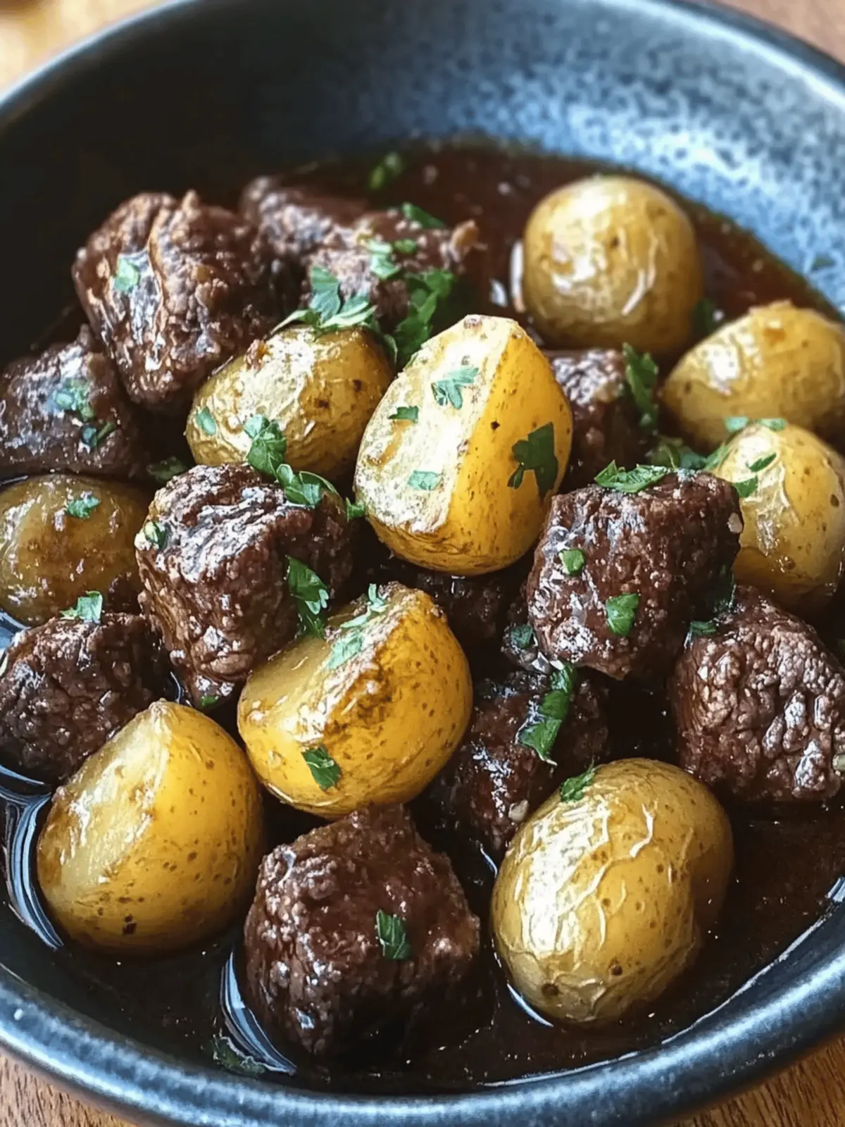 Garlic Butter Beef Bites with Potatoes