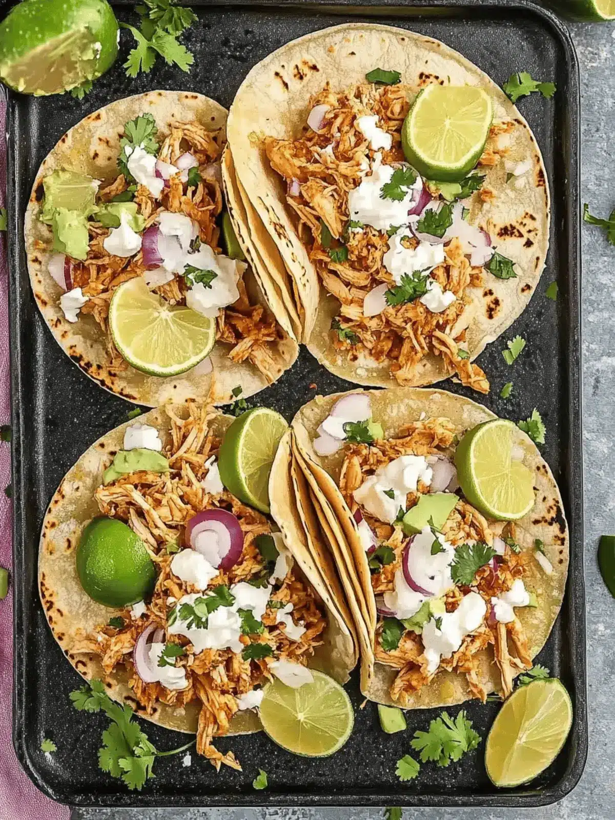 Healthy Crockpot Chicken Tacos