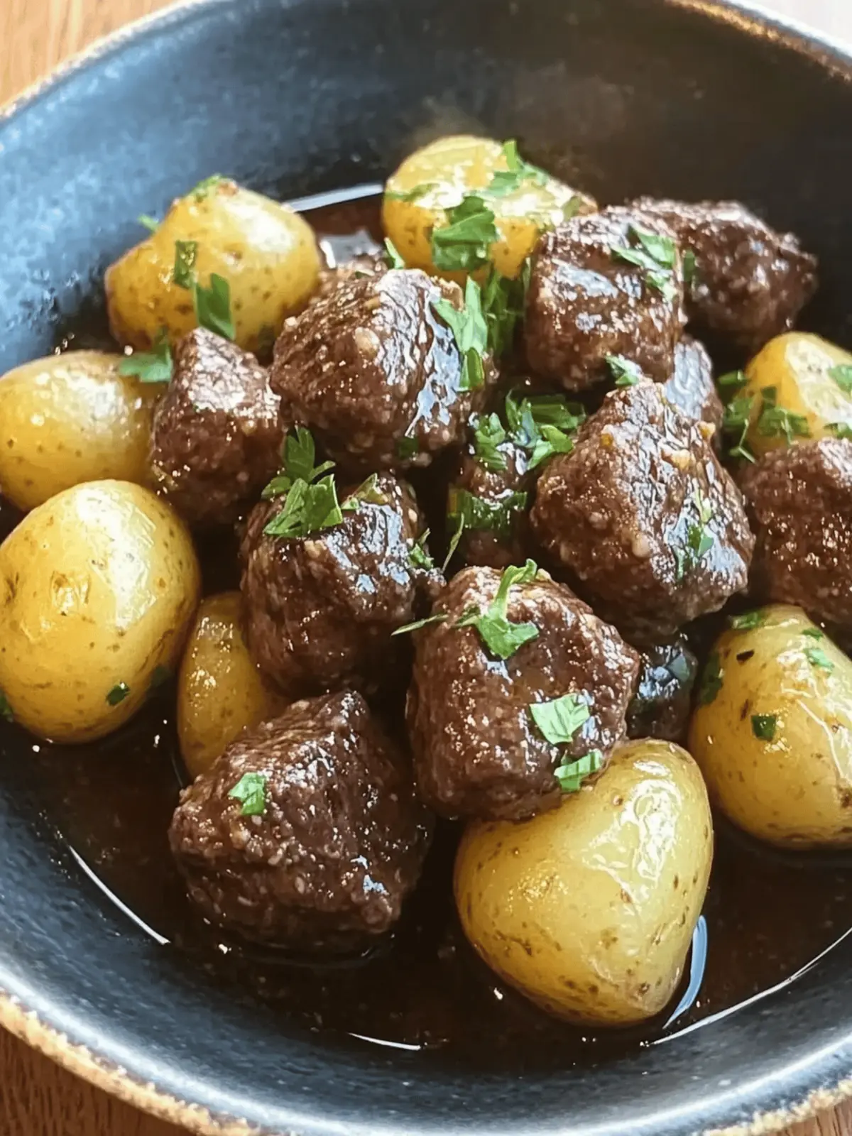 Garlic Butter Beef Bites & Potatoes make a perfect dinner