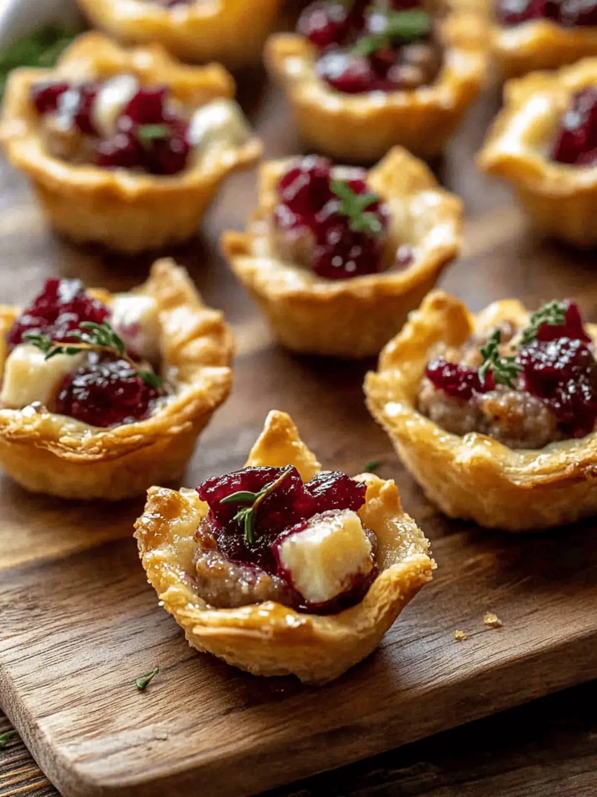 Sausage Cranberry Brie Bites