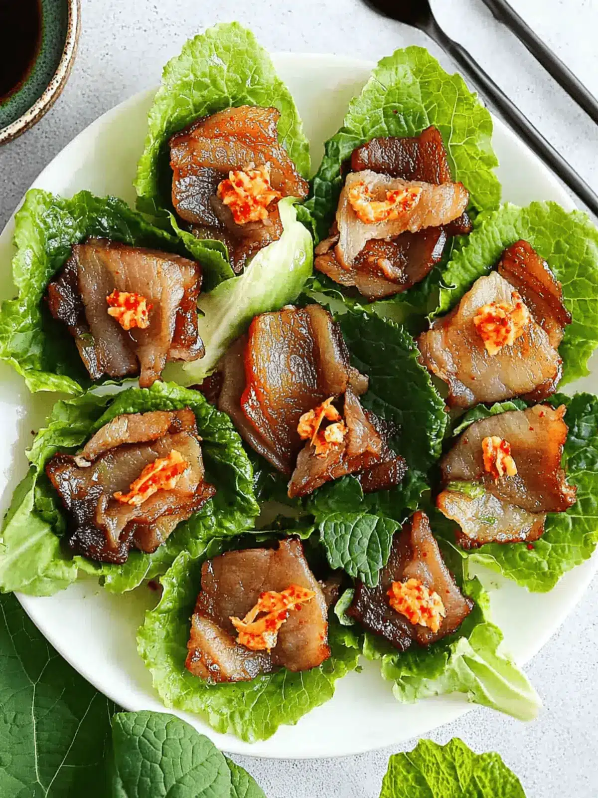 Korean Pork Belly Lettuce Wraps