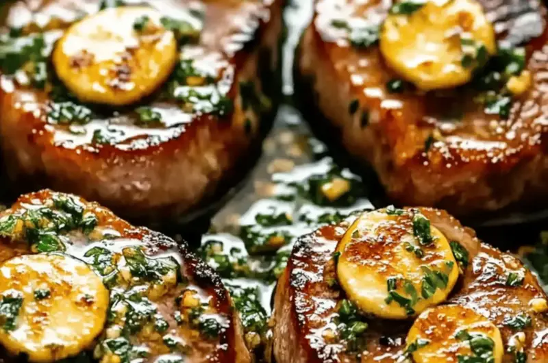 Garlic Butter Pan Seared Pork Chops