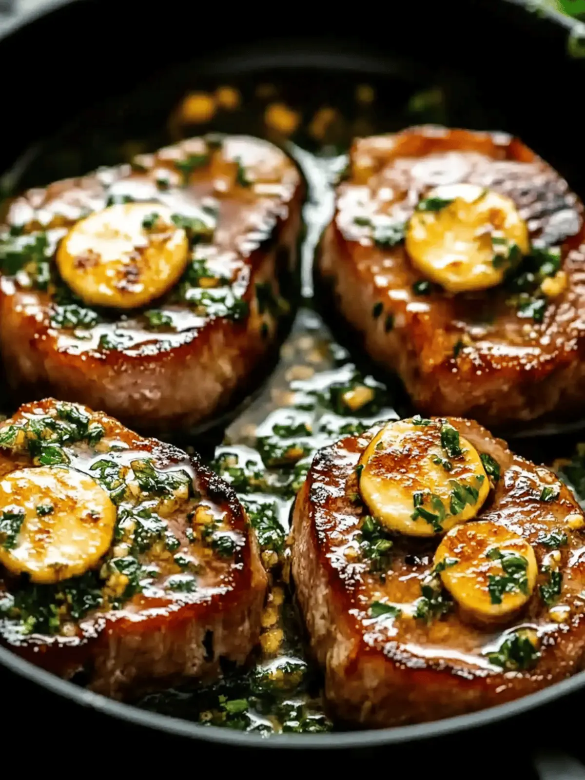 Garlic Butter Pan Seared Pork Chops
