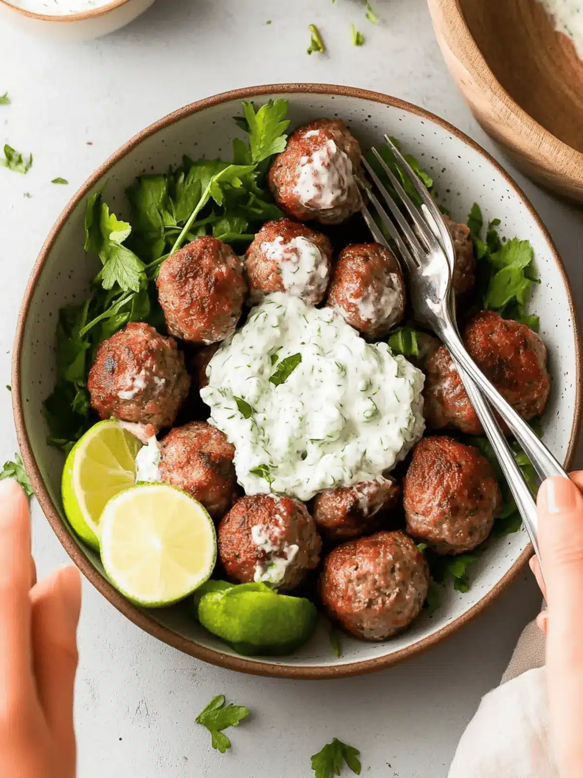 Greek Meatballs with Tzatziki Sauce