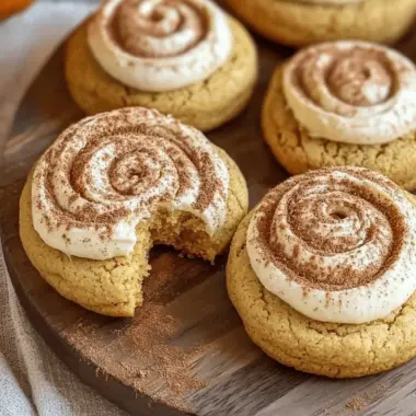 Soft Pumpkin Cookies with Cinnamon Frosting