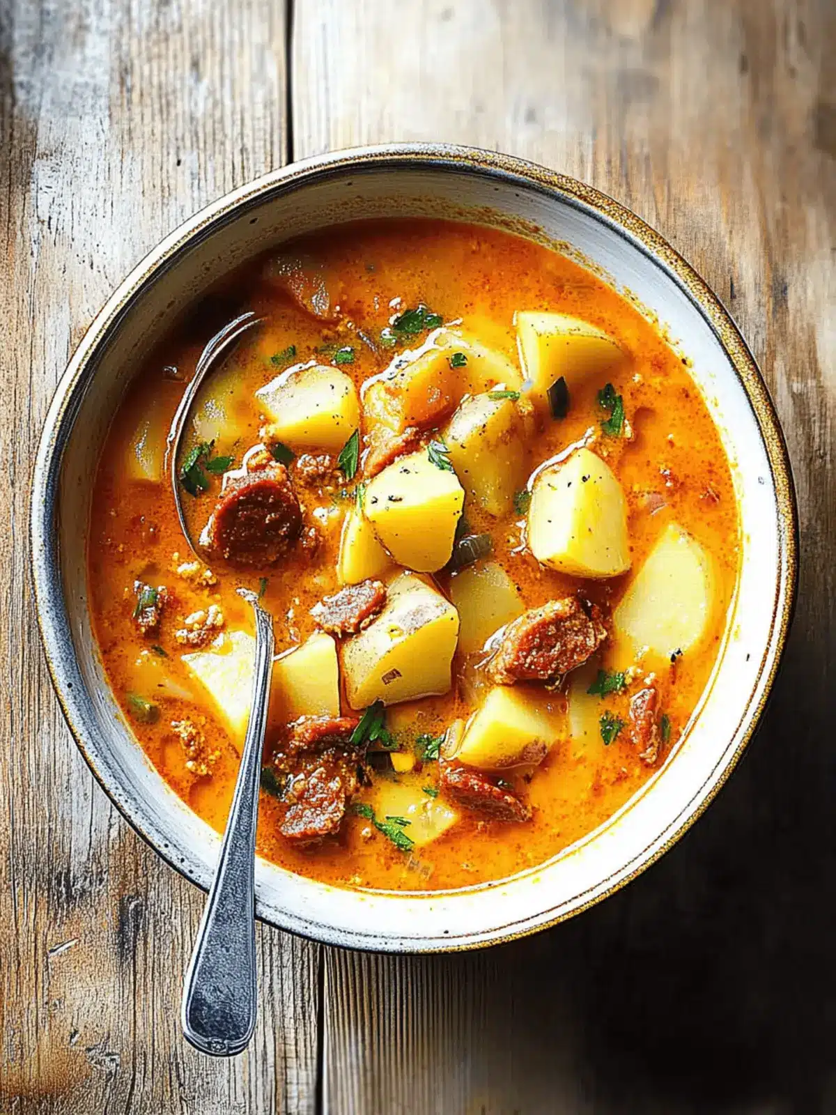 Spanish Potato Soup with Chorizo