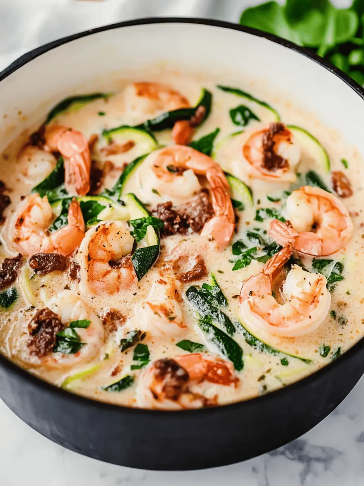 Tuscan Garlic Shrimp & Zucchini Noodles