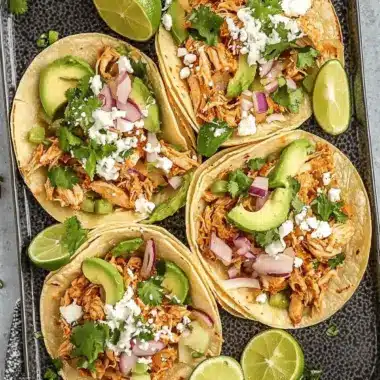 Healthy Crockpot Chicken Tacos
