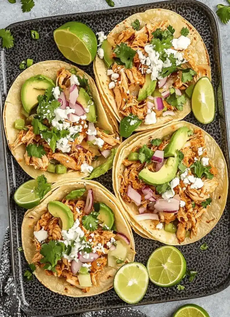 Healthy Crockpot Chicken Tacos