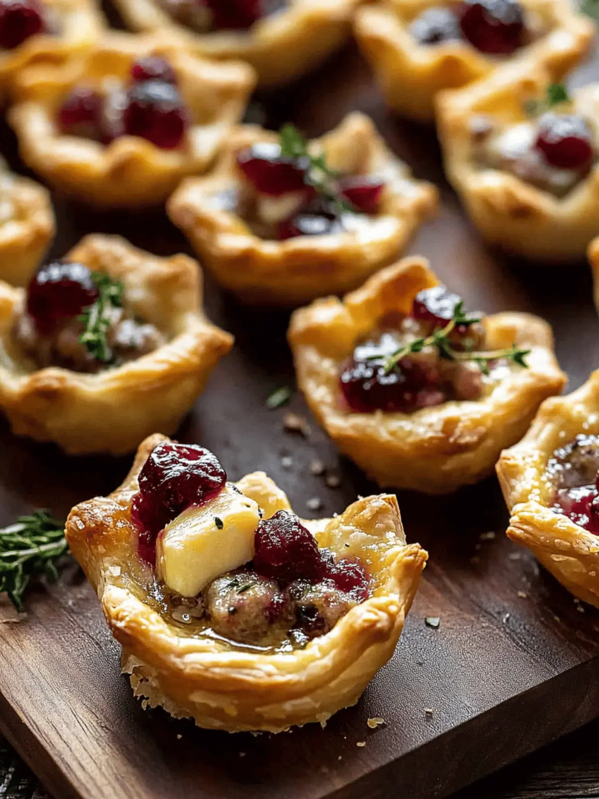 Sausage Cranberry Brie Bites