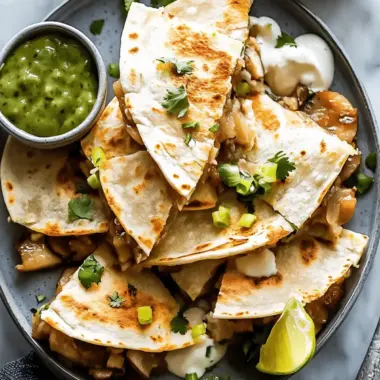 Mushroom Quesadillas de Champiñones