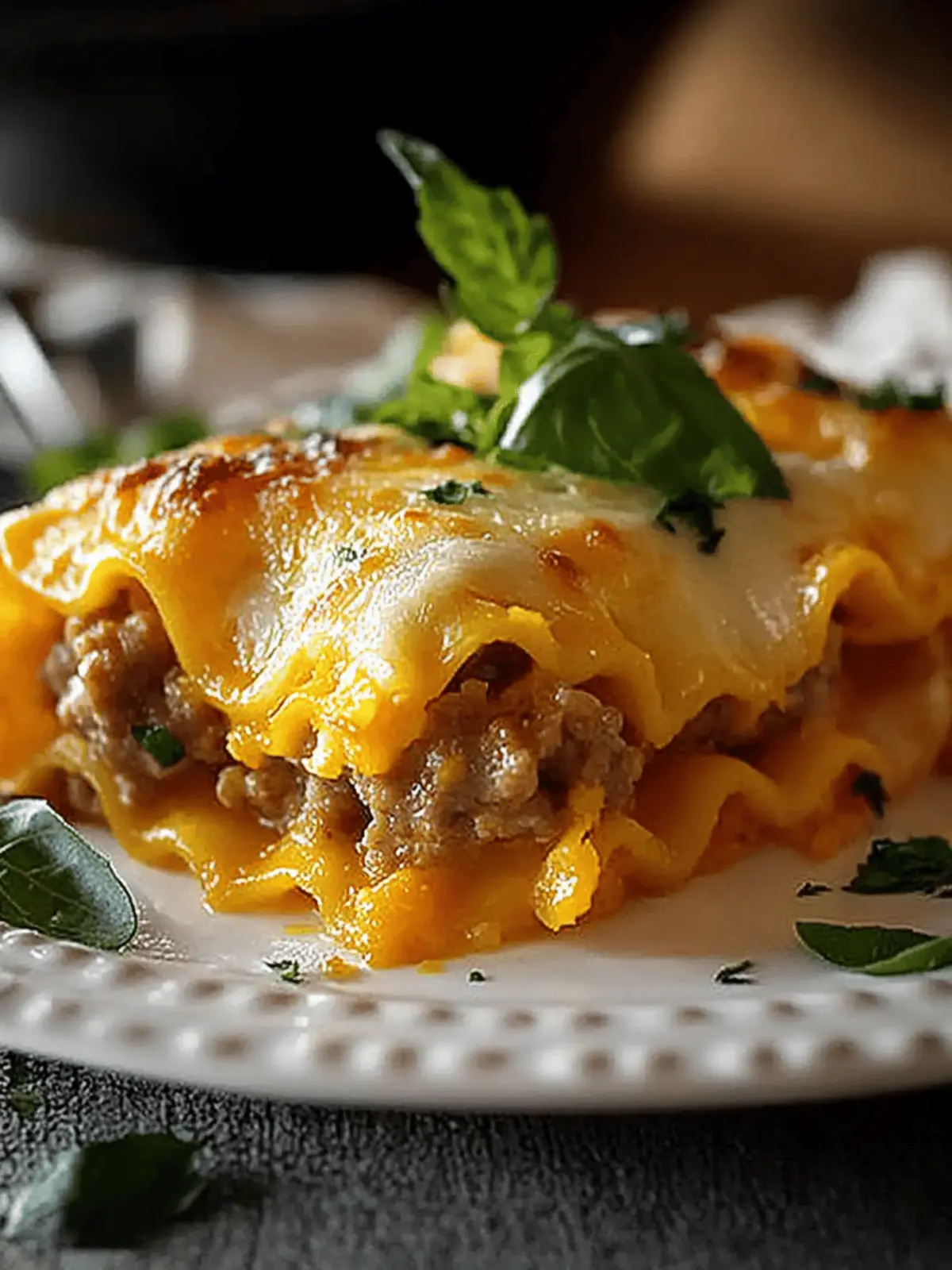 Sausage Butternut Squash Lasagna Roll-Ups
