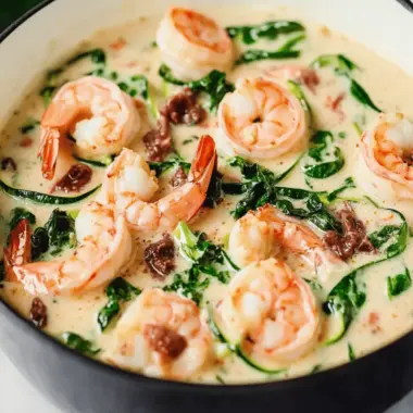 Tuscan Garlic Shrimp & Zucchini Noodles