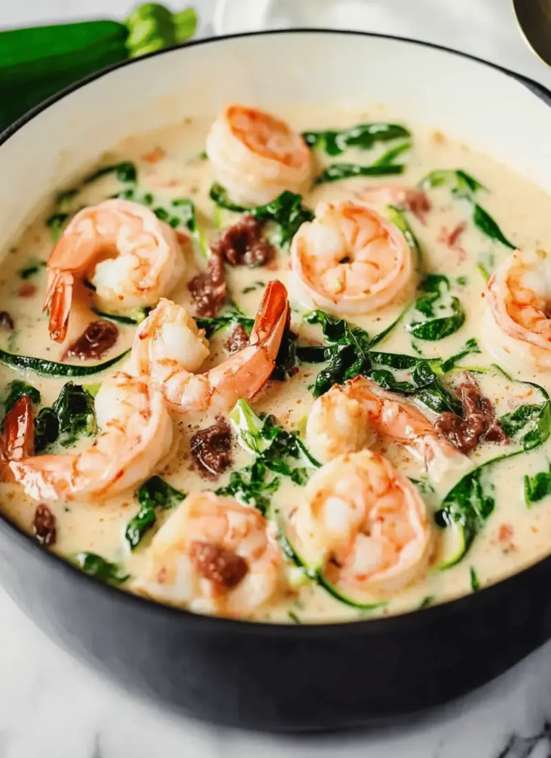 Tuscan Garlic Shrimp & Zucchini Noodles