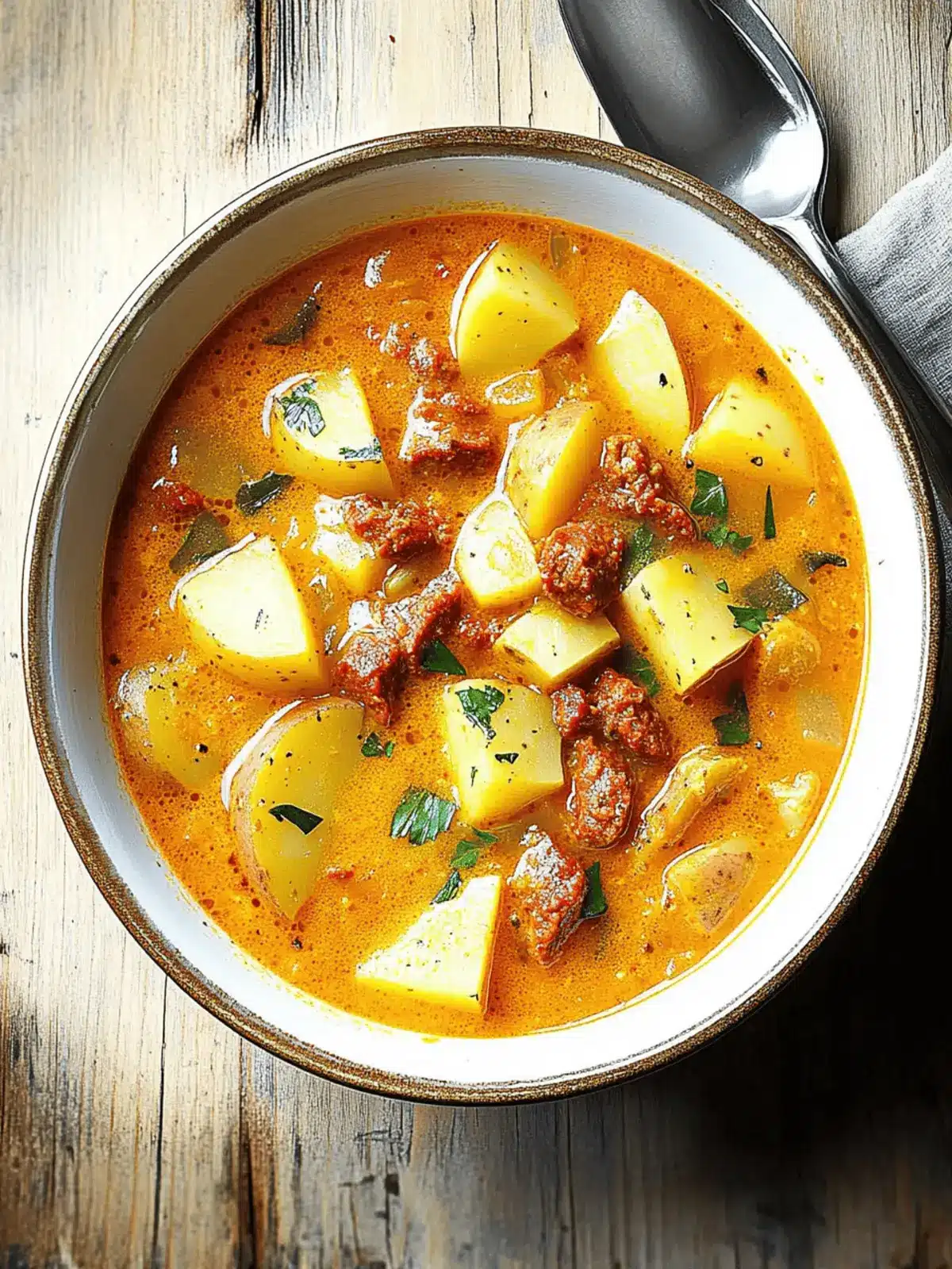 Spanish Potato Soup with Chorizo