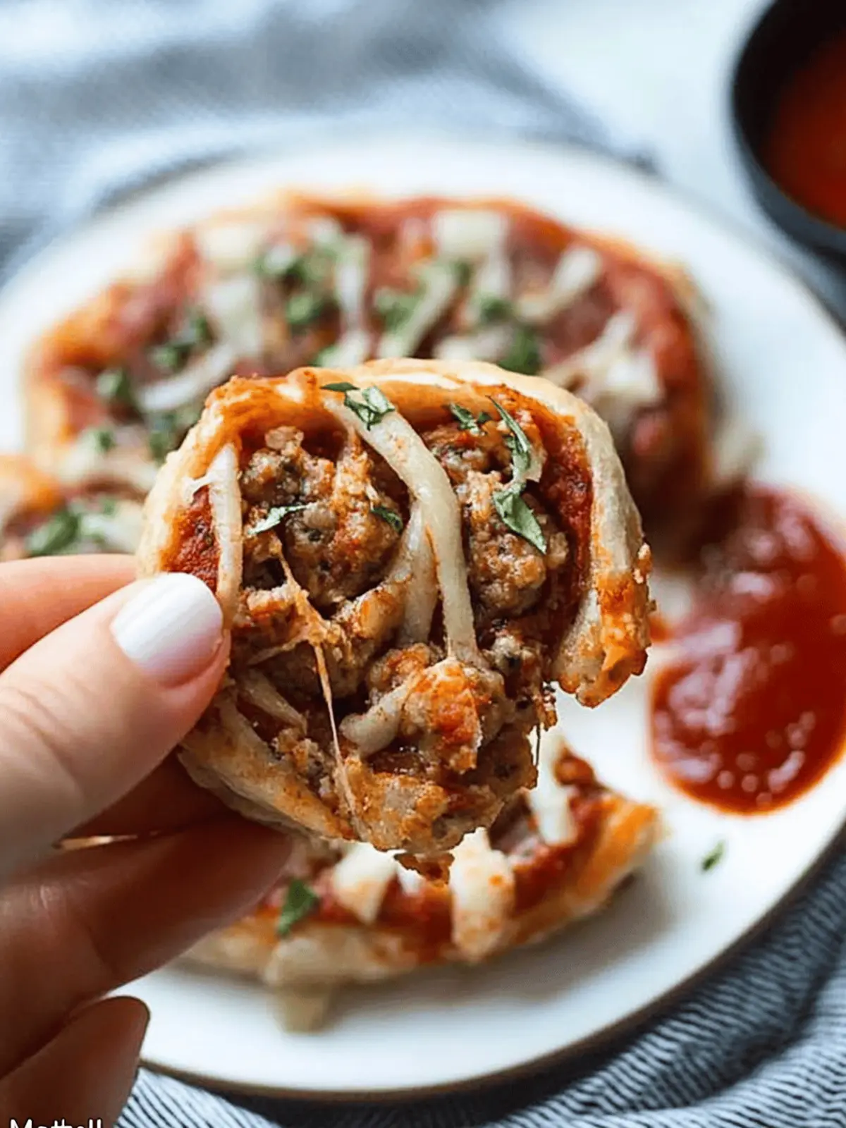 Vegan “Meatball” Pizza Pinwheels
