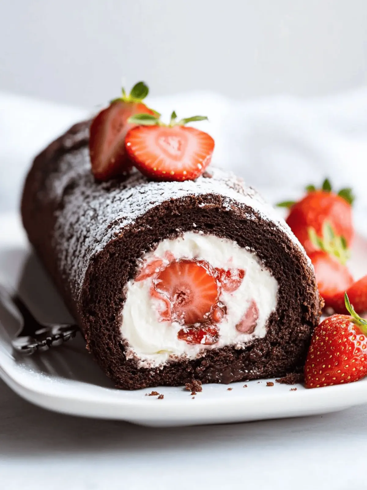 Strawberry Chocolate Cake Roll