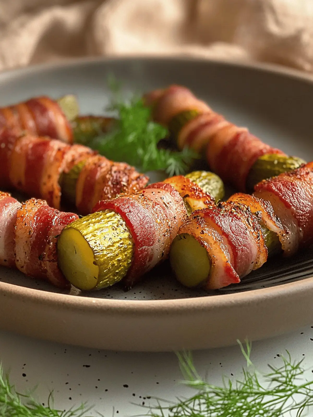 Bacon Wrapped Dill Pickles