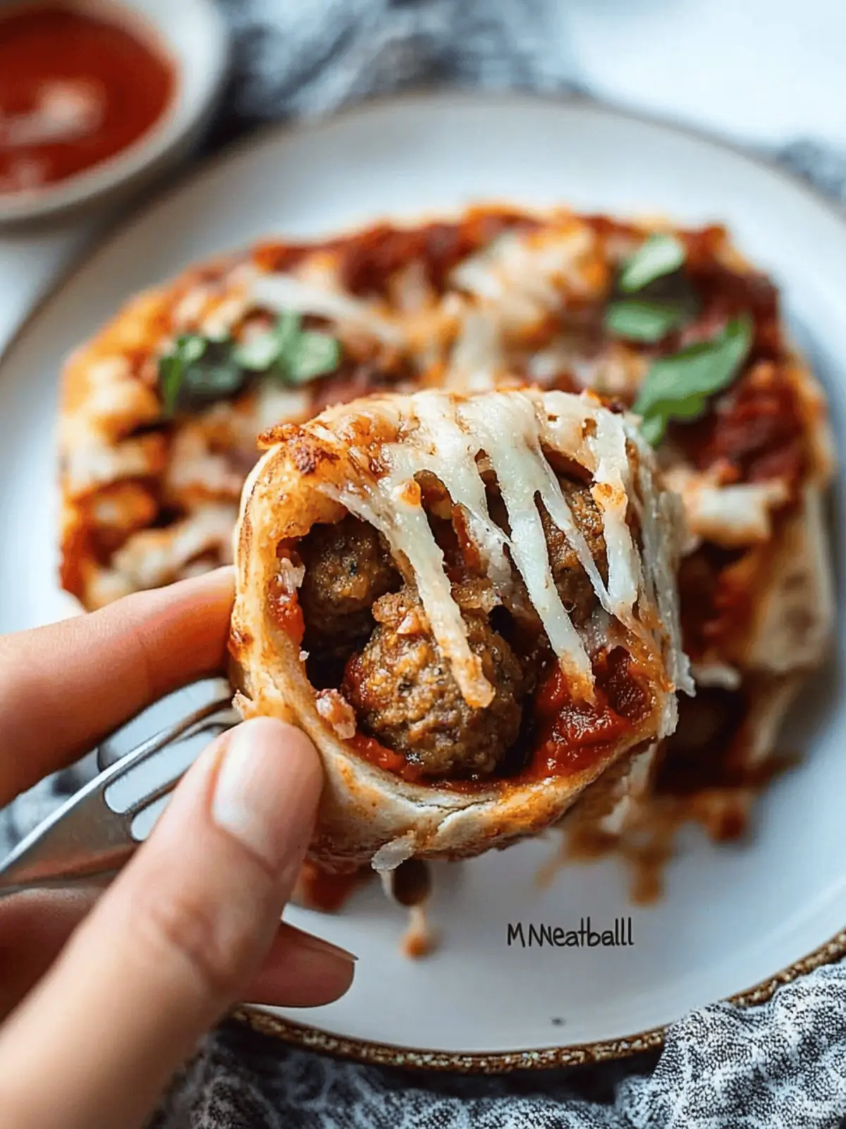 Vegan “Meatball” Pizza Pinwheels