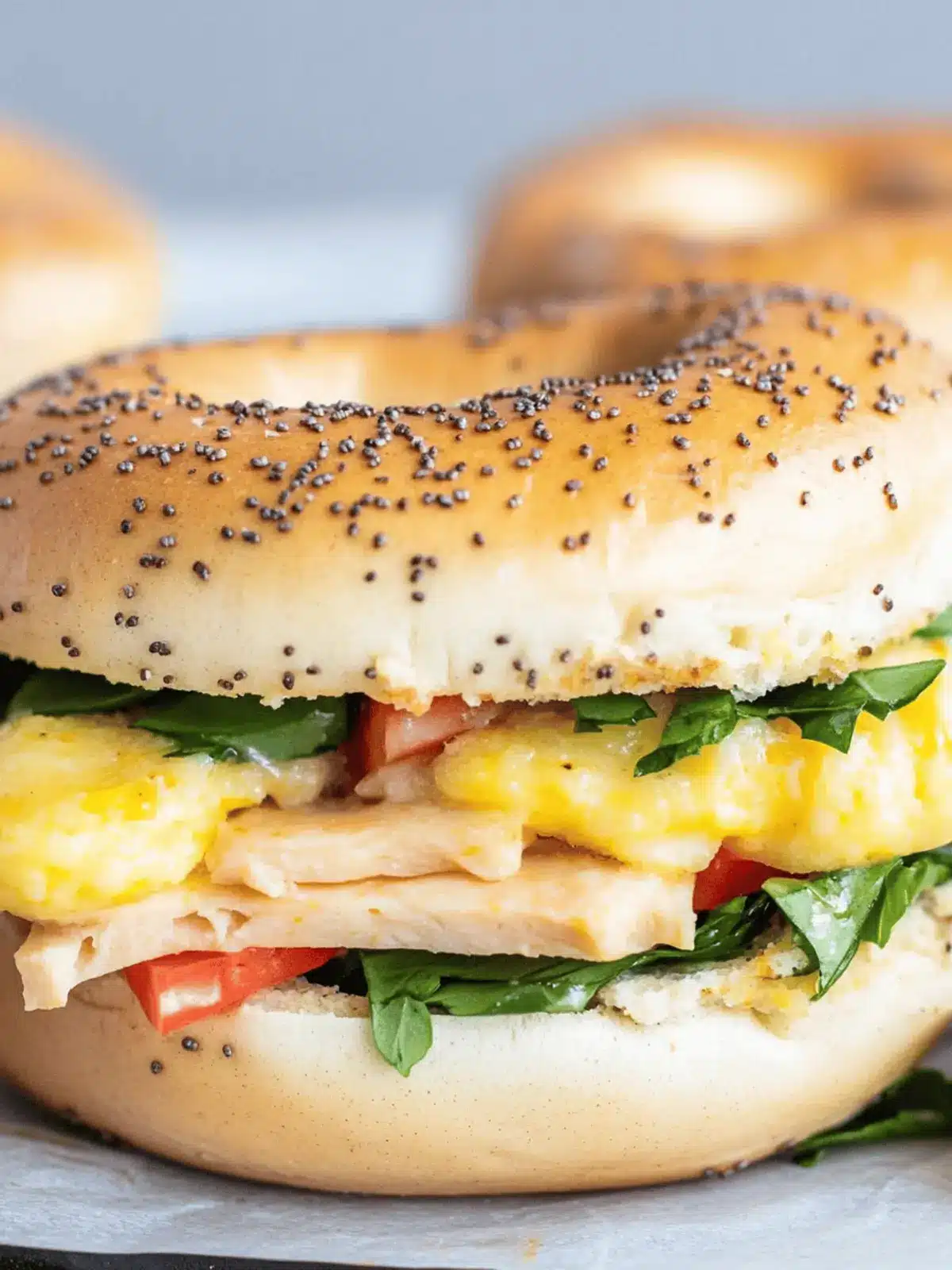 Healthy Breakfast Bagel Sandwich (Perfect for Meal Prep!)