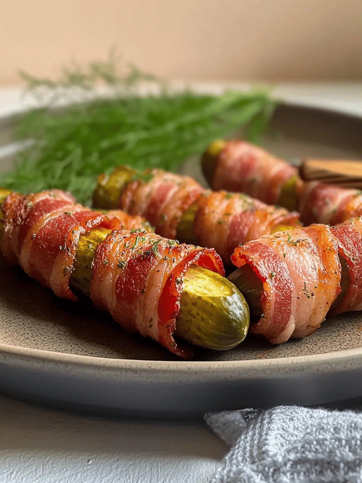 Bacon Wrapped Dill Pickles