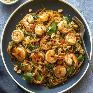10 Minute Shrimp Zoodle Pad Thai