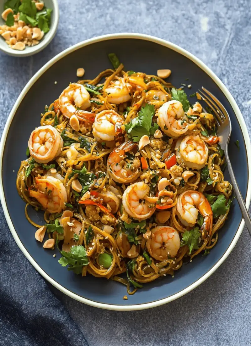 10 Minute Shrimp Zoodle Pad Thai