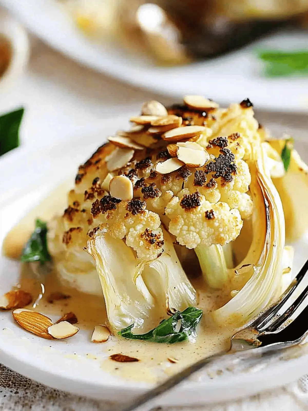 Roasted Cauliflower with Almond Sauce (Ester Restaurant)