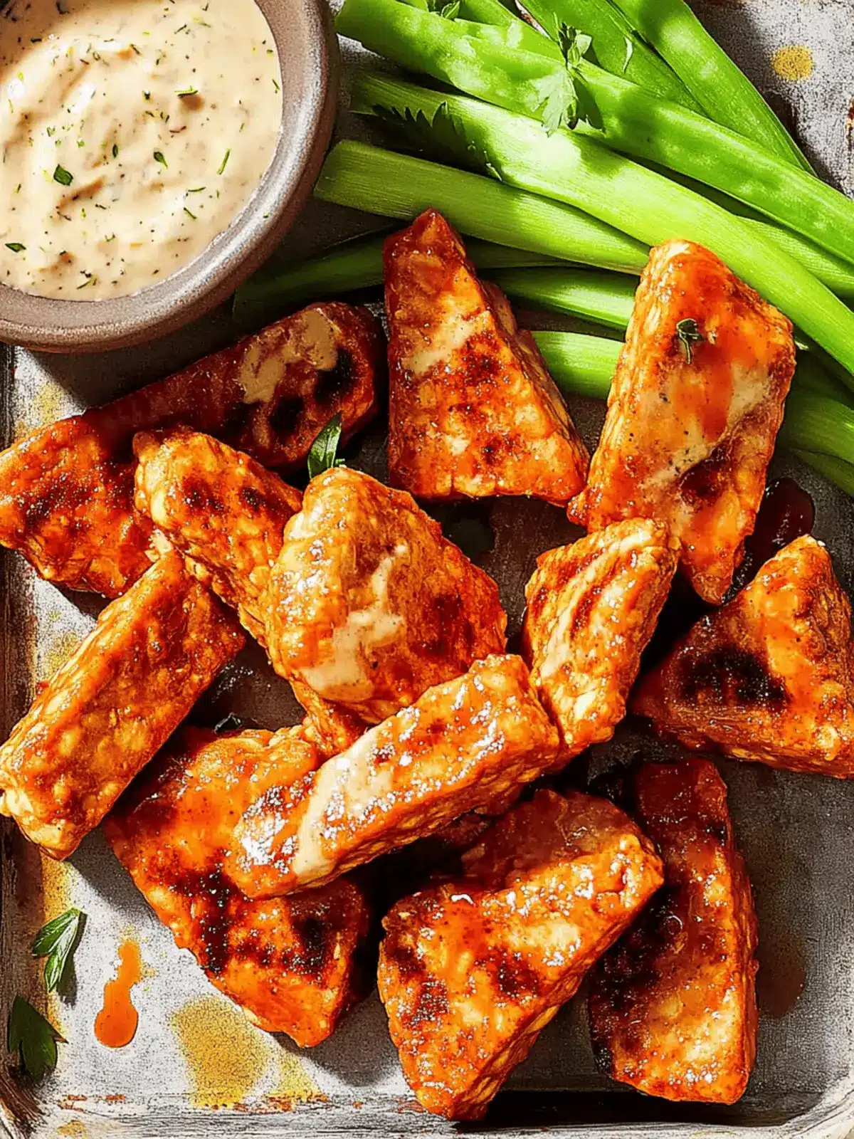 Tempeh Buffalo “Wings”