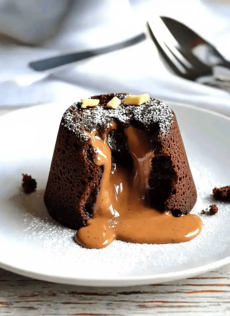 Peanut Butter Chocolate Molten Lava Cake