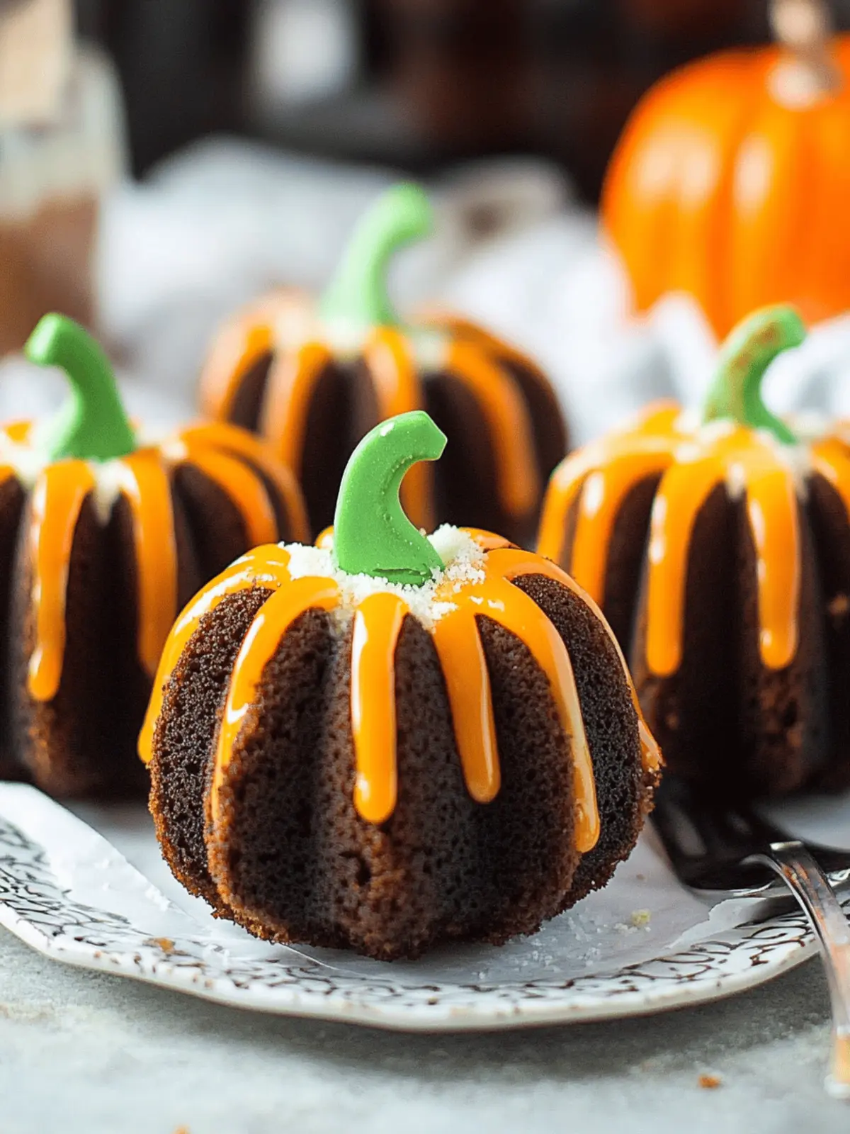 Pumpkin Shaped Mini Bundt Cakes
