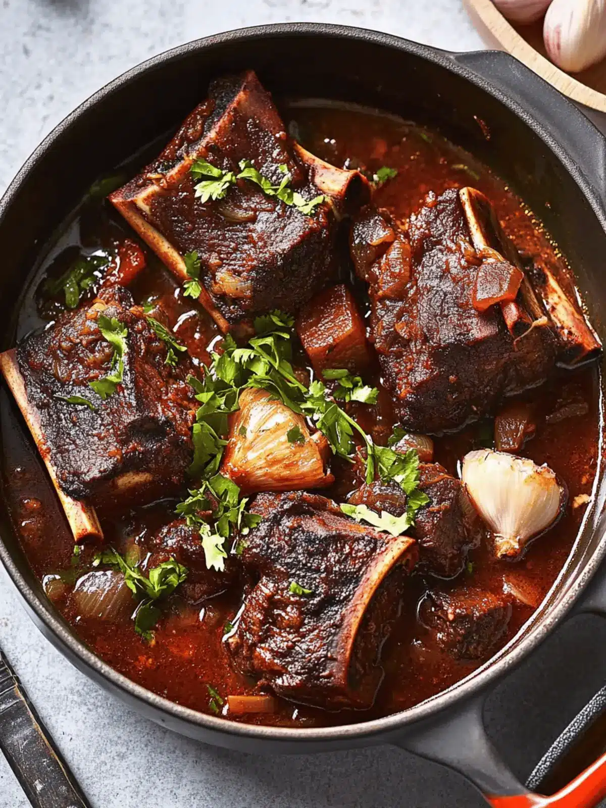 Braised Short Ribs with 40 Cloves of Garlic
