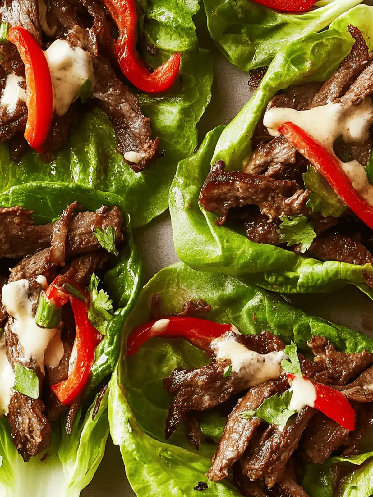 Philly Cheesesteak Lettuce Wraps
