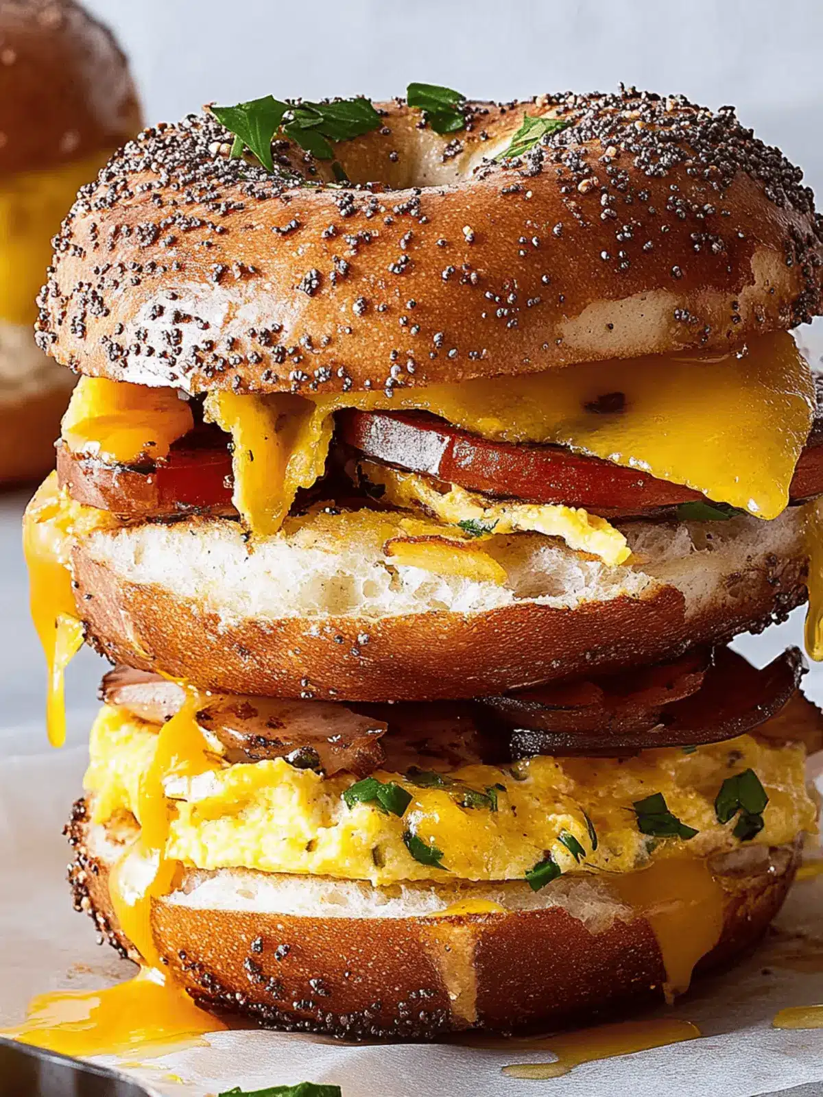 Bee Sting Bagel Breakfast Sandwich