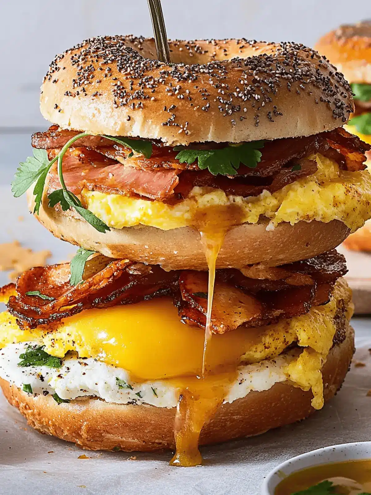 Bee Sting Bagel Breakfast Sandwich