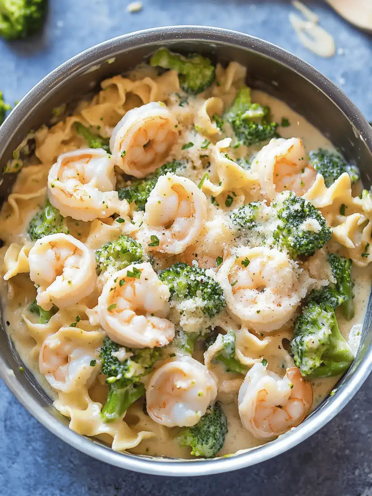 Skinny Garlic Shrimp & Broccoli Alfredo in Under 20 Minutes 4 Skinny Garlic Shrimp & Broccoli Alfredo