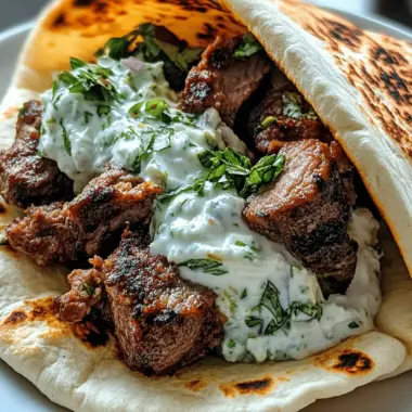 25-Minute Greek Lamb Pita Wraps with Homemade Tzatziki Bliss
