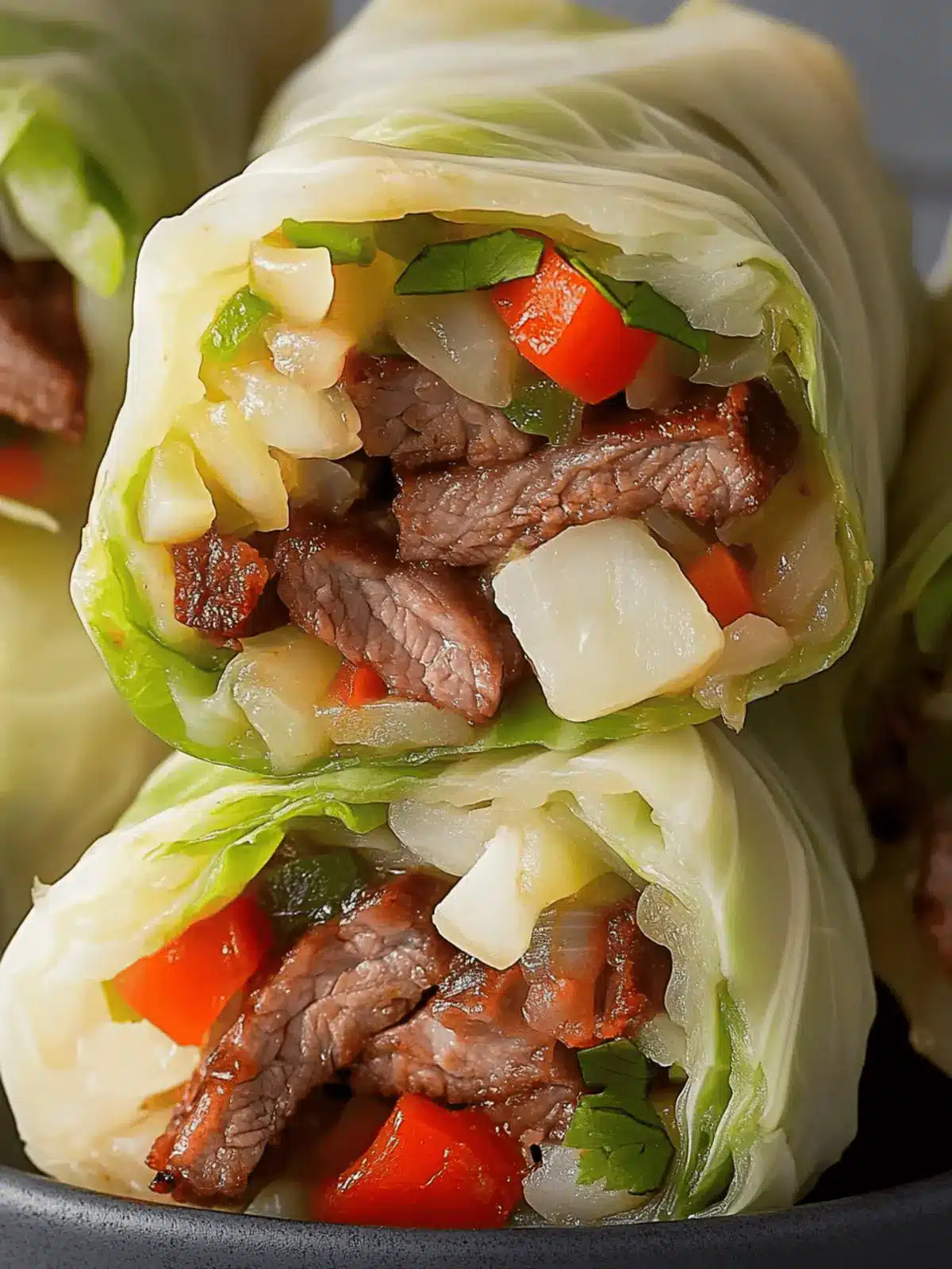 Philly Cheesesteak Cabbage Wraps