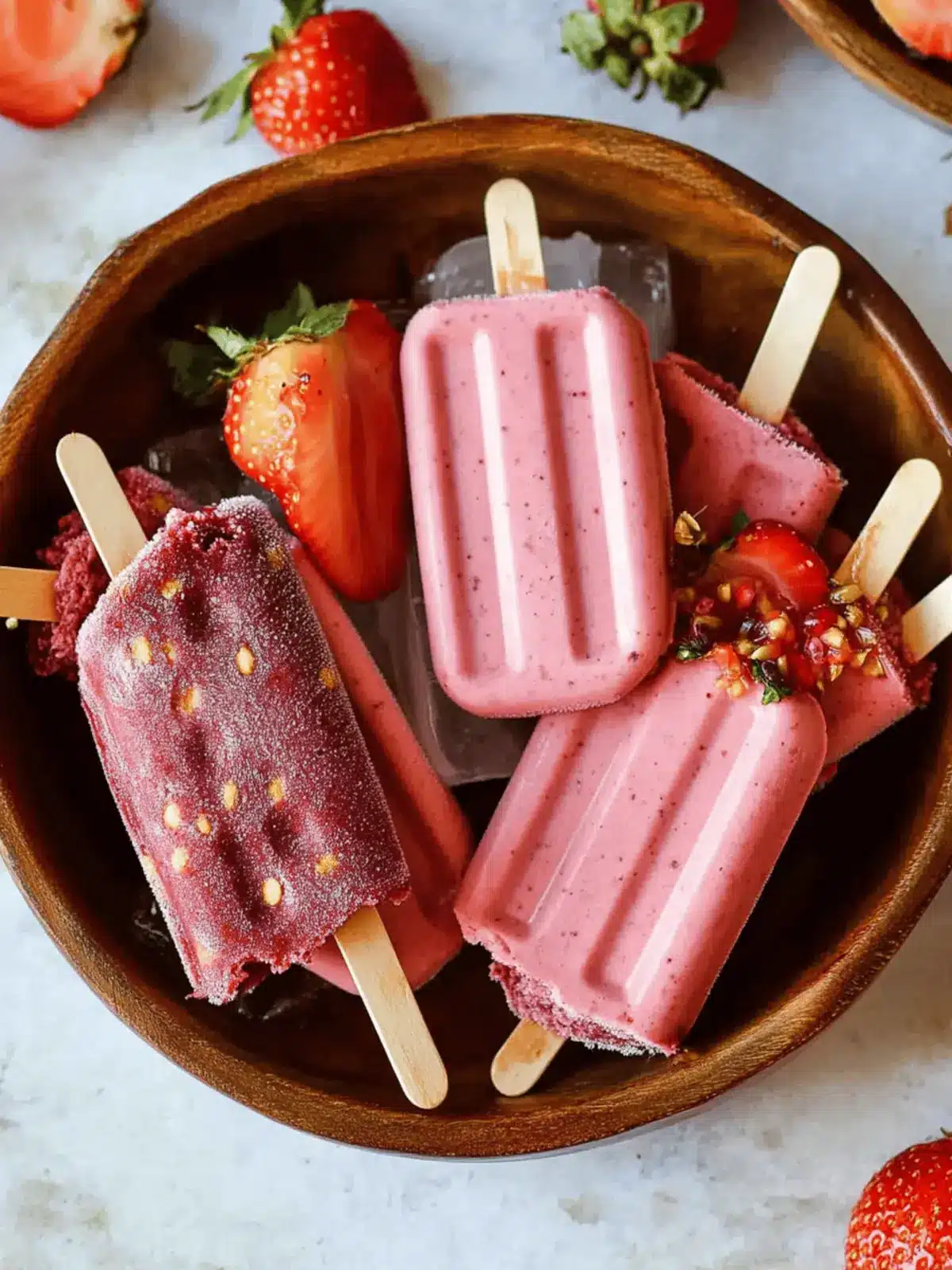 Homemade Paletas de Fresa: 3-Ingredient Vegan Delight 4 Paletas de Fresa