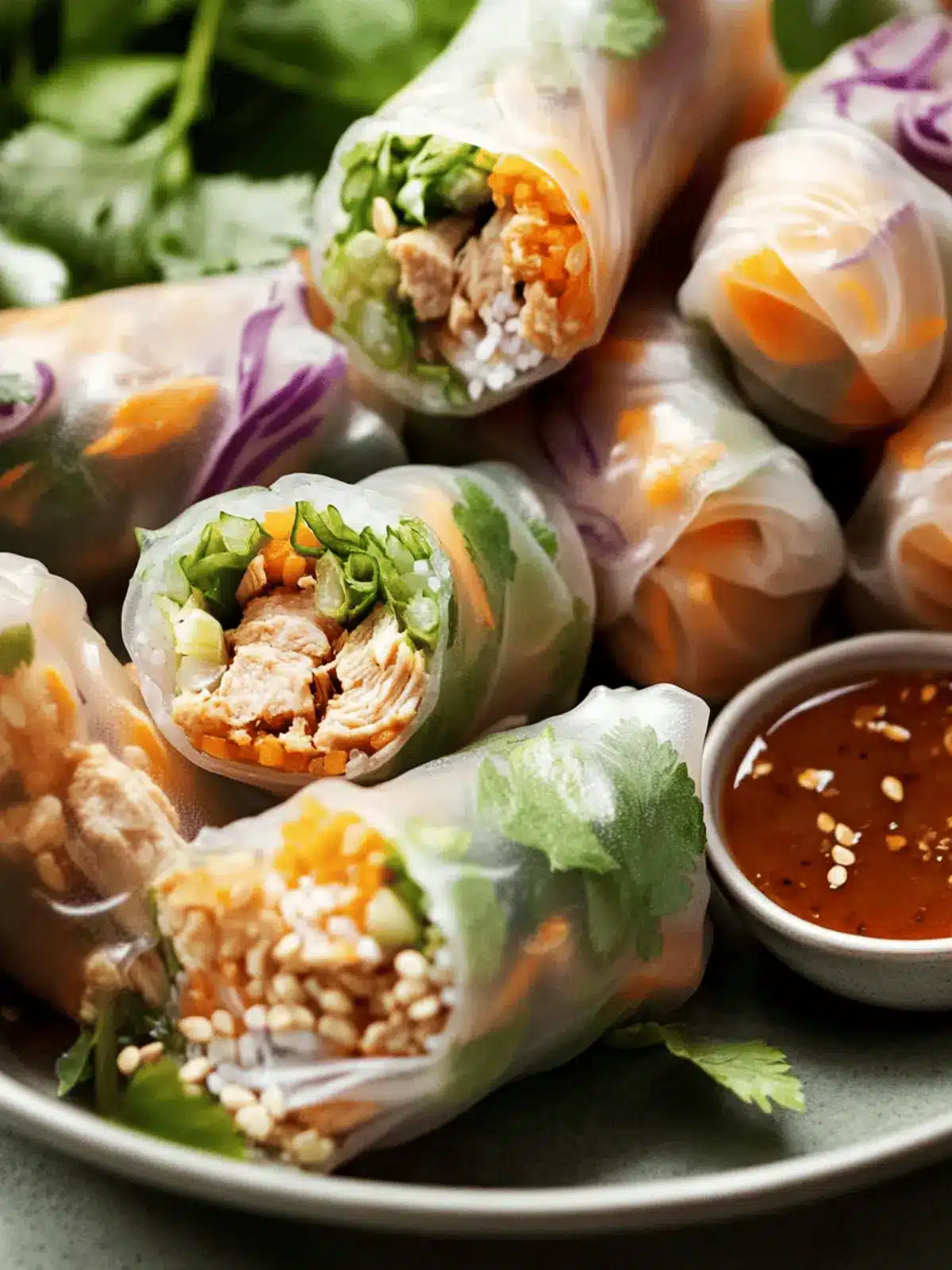 Lemongrass Chicken Rice Paper Rolls
