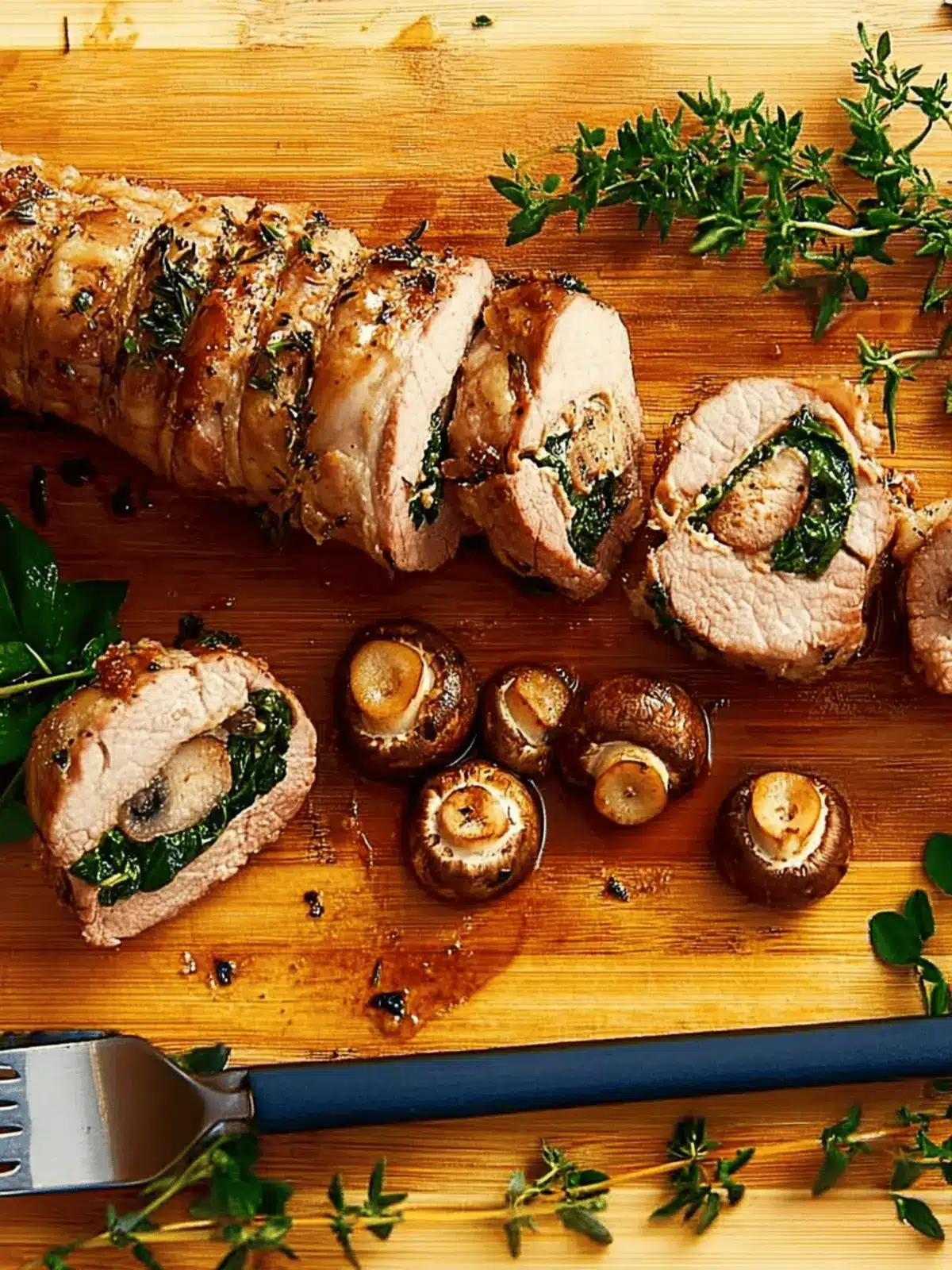 Mushroom, Spinach & Gruyère Stuffed Pork Tenderloin Magic 2 Mushroom, Spinach & Gruyère Stuffed Pork Tenderloin