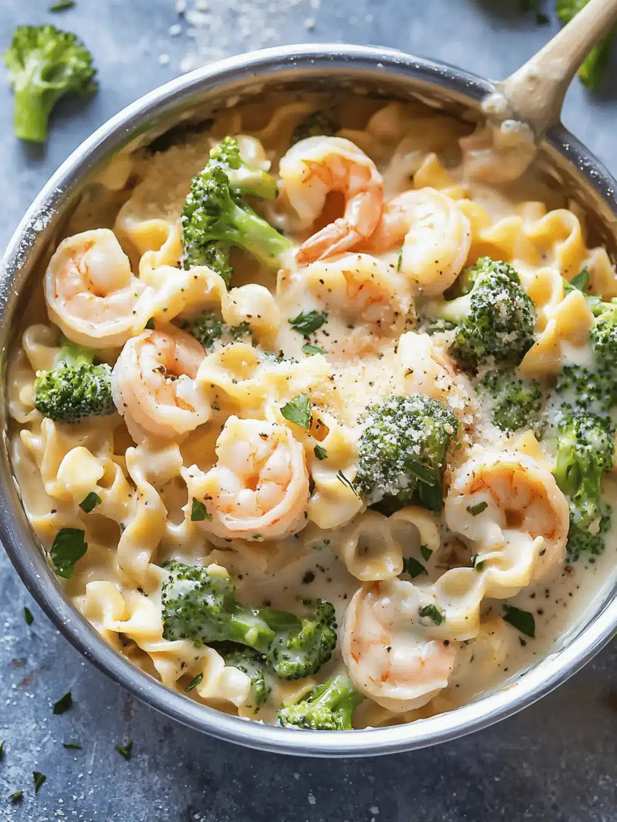 Skinny Garlic Shrimp & Broccoli Alfredo in Under 20 Minutes 2 Skinny Garlic Shrimp & Broccoli Alfredo