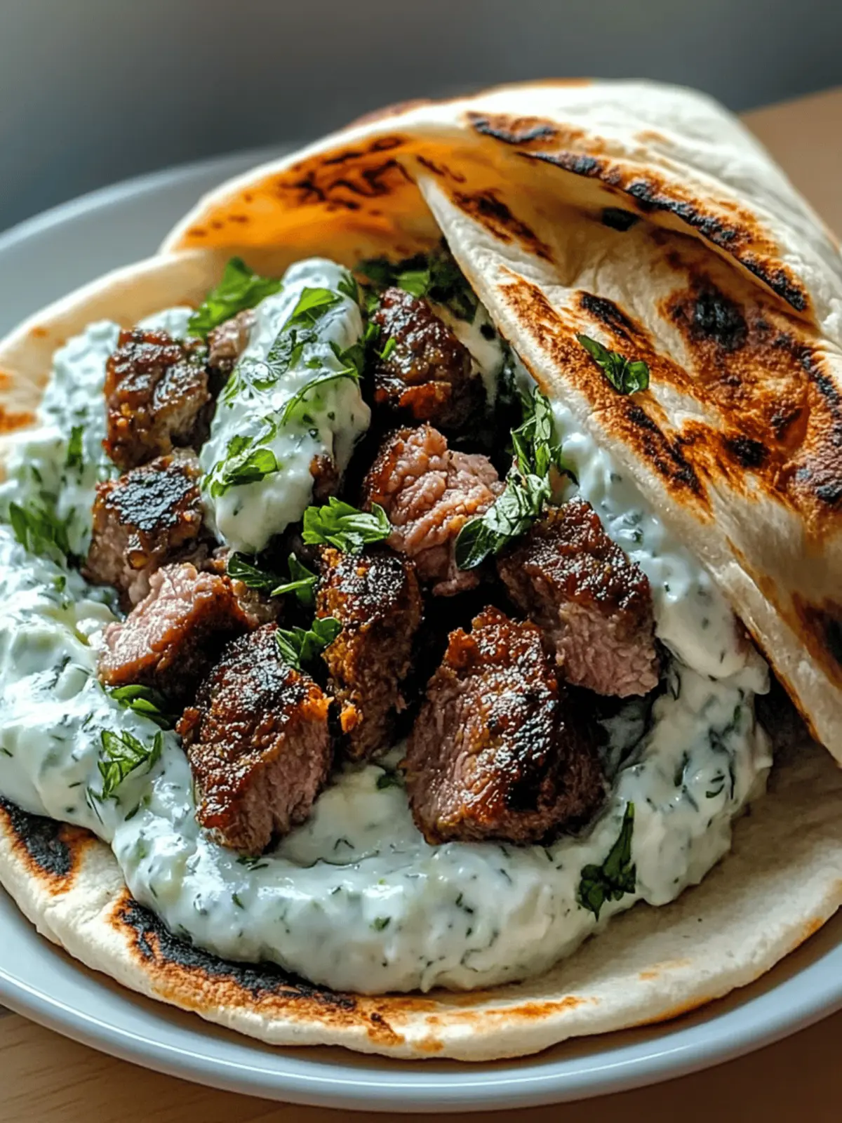 25-Minute Greek Lamb Pita Wraps with Homemade Tzatziki Bliss